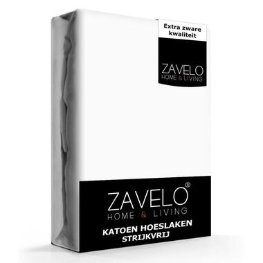 Zavelo Hoeslaken Katoen Strijkvrij Wit-1-persoons (90x220 cm) product