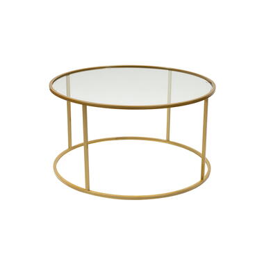 Arabic House Salontafel Goud Metaal/Glas - 80x80x45cm - Berlin product