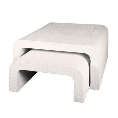 Salontafel - Marmer Composiet - Set van 2 - 90x90x45cm - Bend Stone - Giga product