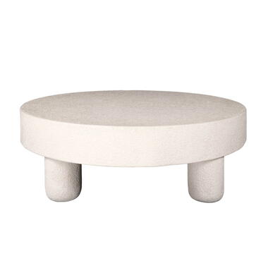 Salontafel Rond - Wit Marmer Composiet - 110x110x35cm - Bulky Stone - Giga product