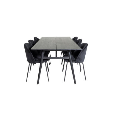 Hioshop Sleek eethoek eetkamertafel uitschuifbare tafel lengte cm 195 / 280 product