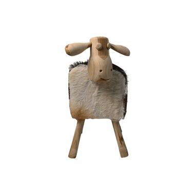 Schaap Shawn Large-58x34x62-Assorti/Naturel-Geitenhuid/Teak product