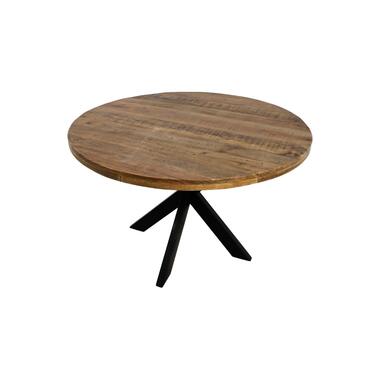 Ronde Eettafel Melbourne-80x80x76-Naturel/Zwart-Mango/Metaal product