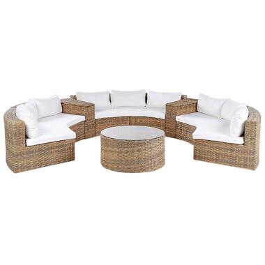 SEVERO - Loungeset voor 9 - Goudbruin - PE rotan product