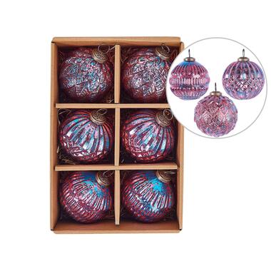 ASTRAL - Kerstballen set van 6 - Roze - Glas product