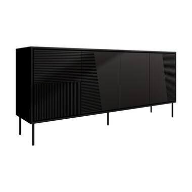 Meubella Dressoir Blanes - Mat zwart - 200 cm product