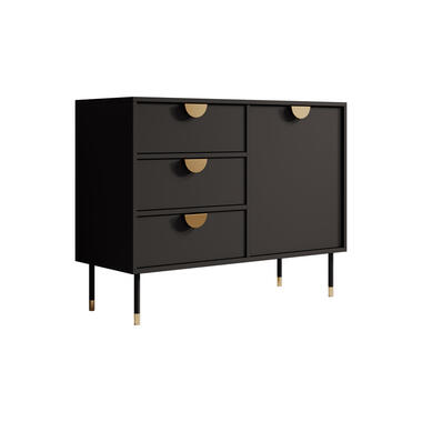 Meubella Dressoir Veerle - Zwart - 100 cm product