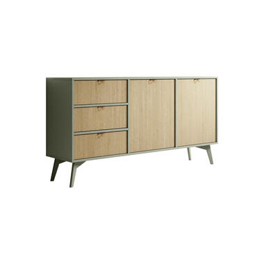 Meubella Dressoir Essence - Groen - Licht eiken - 158 cm product