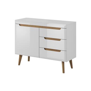 Meubella Dressoir Nebraska - Wit - Eiken - 107 cm product