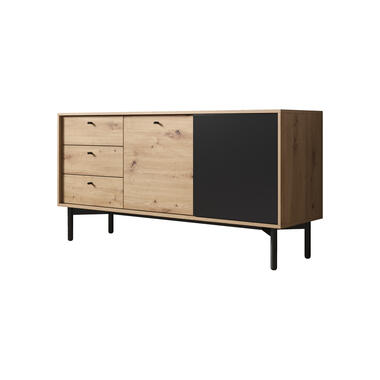 Meubella Dressoir Fiona - Eiken - Zwart - 151 cm product