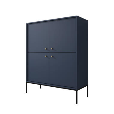 Meubella Dressoir Moreno - Blauw - 104 cm - Hoog product