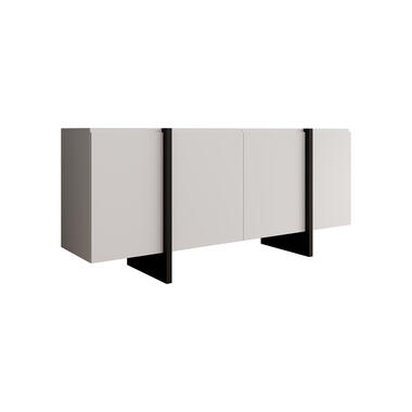 Meubella Dressoir Kelton - Wit - Zwart - 180 cm product