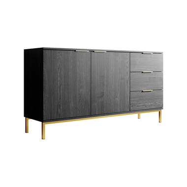 Meubella Dressoir Ponchi - Zwart eiken - 150 cm product