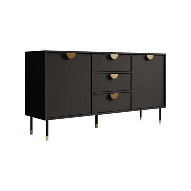 Meubella Dressoir Veerle - Zwart - 150 cm product