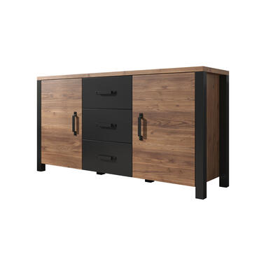 Meubella Dressoir Olivia - Zwart - Eiken - 147 cm product