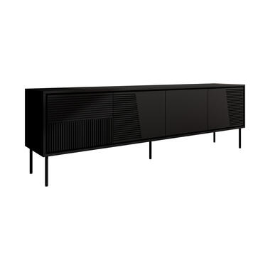 Meubella TV-Meubel Blanes - Mat zwart - 200 cm product