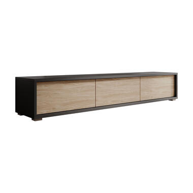 Meubella TV-Meubel Fortunato - Antraciet - Eiken - 180 cm - 3 deuren product