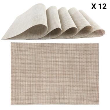 OTIX Placemats Set van 12 Kunststof Rechthoekig Beige 50x35cm product