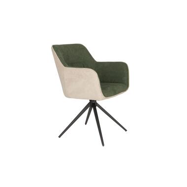 Housecraft Daley Eetkamerstoelen Beige/Groen - Set van 2 product