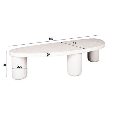 Fraaai - Vero organische salontafel - 157 cm - marmer - wit product