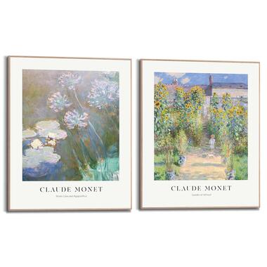 Schilderijen set Monet Garden Set - 50x40cm - Bont product