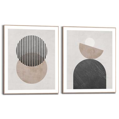 Schilderijen set Abstract Shapes Set - 50x40cm - Bruin product