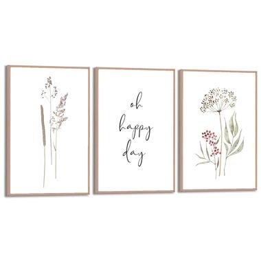 Set poster met lijst - Gedroogde bloemen product