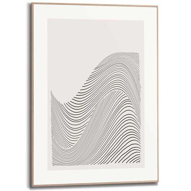 Schilderij Wave Stripes - 70x50cm - Zwart product