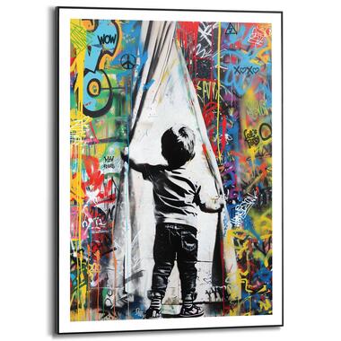 Schilderij Grafitti Surprise - 70x50cm - Bont product