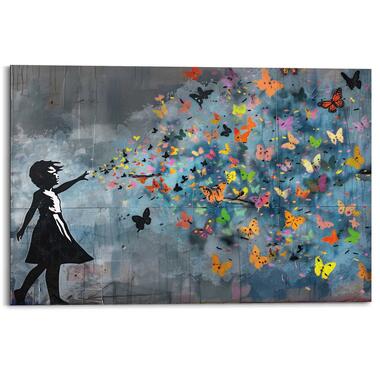 Schilderij Butterfly Breeze - 60x90cm - Bont product