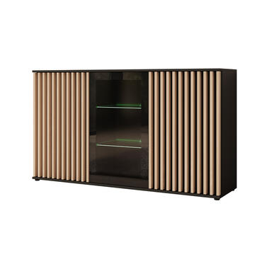 Meubella Dressoir Corluka - Zwart - Eiken - 160 cm product