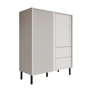 Meubella Dressoir Margareth - Wit - 100 cm - Hoog product