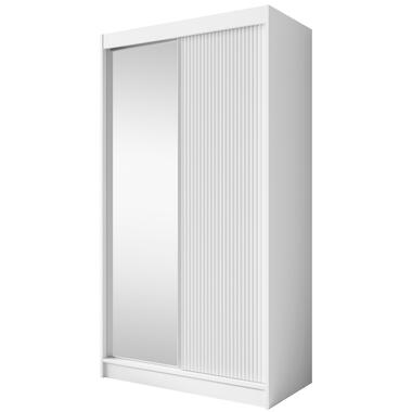 Meubella Kledingkast Bilbao - Wit - 120 cm - Met spiegel product