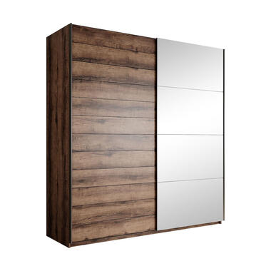 Meubella Kledingkast Brown - Eiken - 180 cm - Met spiegel product