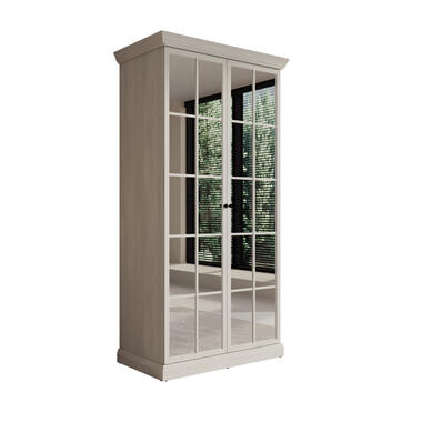 Meubella Kledingkast Leroy - Wit eiken - 102 cm - Met spiegel product