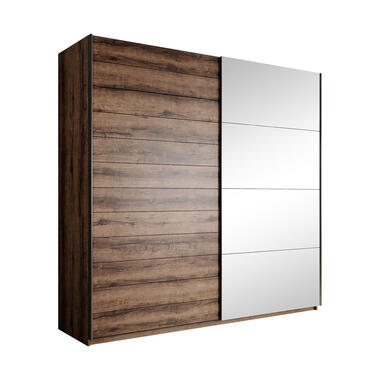 Meubella Kledingkast Brown - Eiken - 200 cm - Met spiegel product