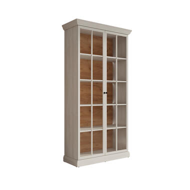 Meubella Vitrinekast Leroy - Wit eiken - 102 cm product