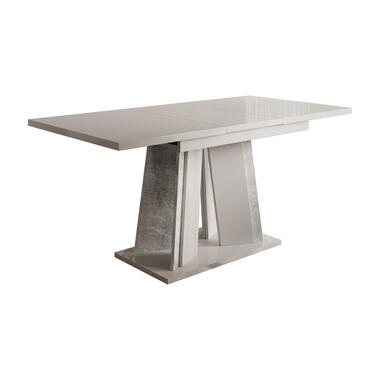 Meubella Eetkamertafel Delilah - Hoogglans wit - 160 cm - Uitschuifbaar product