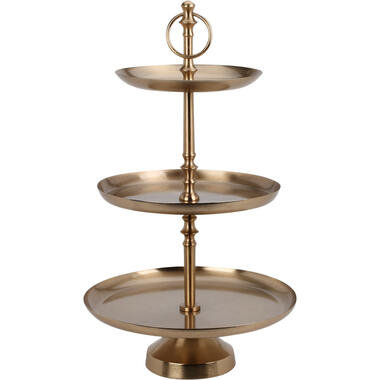 Home & Styling Etagere 3-laags - goud - RVS - H50 cm product