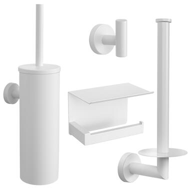 VDN Stainless Toiletaccessoireset wit 4-delig product