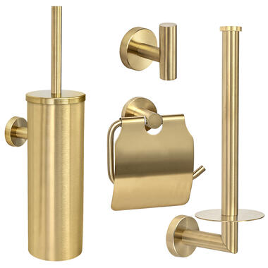 VDN Stainless Toiletaccessoireset goud 4-delig product