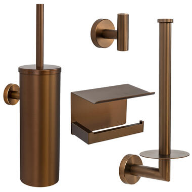 VDN Stainless Toiletaccessoireset koper 4-delig product