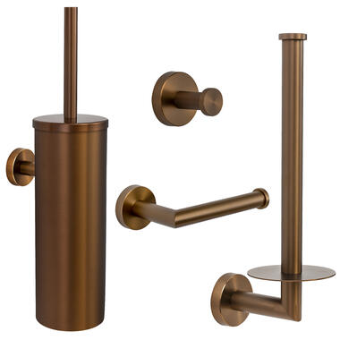 VDN Stainless Toiletaccessoireset koper 4-delig product