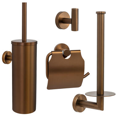 VDN Stainless Toiletaccessoireset koper 4-delig product