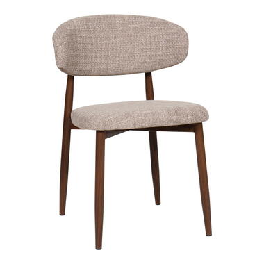 Eetkamerstoel - Taupe Stof - 54x52x78cm - Alexia - Set van 2 product