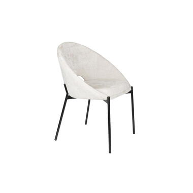 Eetkamerstoel Off White Stof - Zithoogte 51cm - 48x64x84cm - Dando product