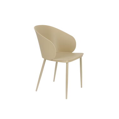 Eetkamerstoel Beige - Staal - Zitdiepte44cm - 57x54x81cm - Gigi product