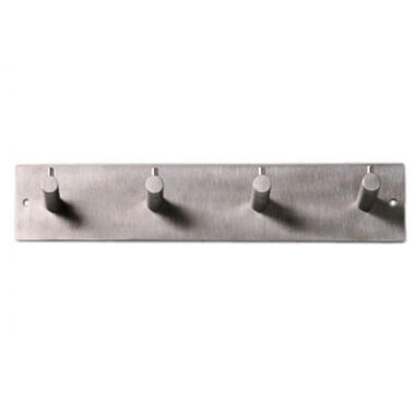 Siro Kapstok - 4 ophang haken - RVS - zilver - 19 x 5 cm product