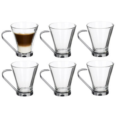 Alessandro Koffieglazen - 6x - 150 ml - cappuccino glas - RVS oor product