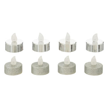 Feeric lights and christmas LED waxinelichtjes - 8x stuks - zilver product